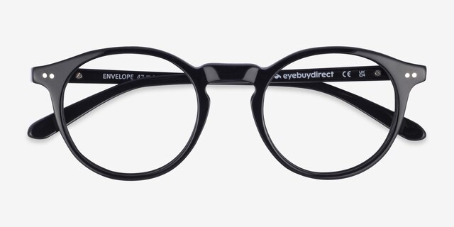 Envelope Black AcetateEyeglass Frames from EyeBuyDirect, Closed View