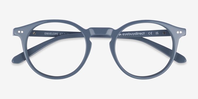 Envelope Blue AcetateEyeglass Frames from EyeBuyDirect, Closed View