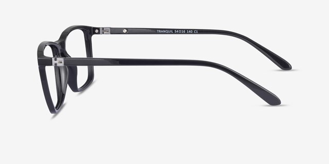 Tranquil Black PlasticEyeglass Frames from EyeBuyDirect, Side View