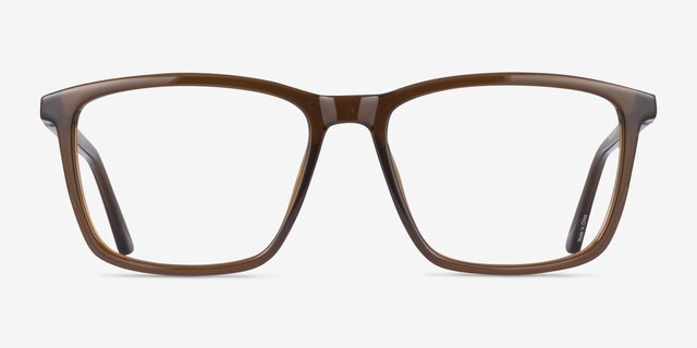 Tranquil Brown PlasticEyeglass Frames from EyeBuyDirect, Front View