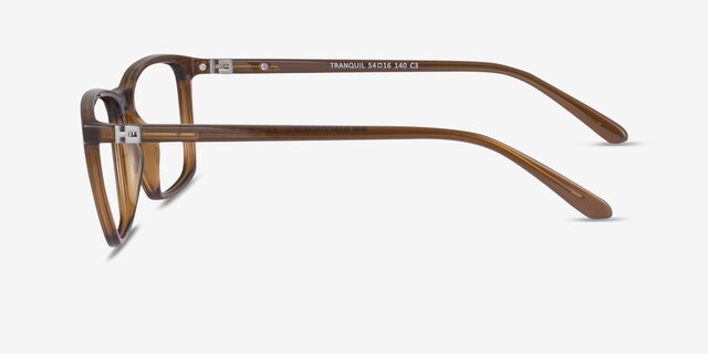 Tranquil Brown PlasticEyeglass Frames from EyeBuyDirect, Side View