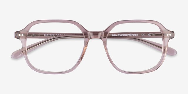 Restore Pink AcetateEyeglass Frames from EyeBuyDirect, Closed View