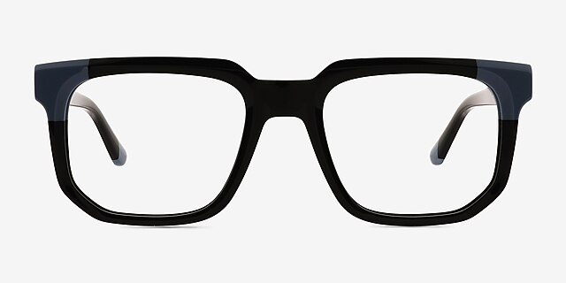Nyx Black Blue AcétateMontures de lunettes de vue d'EyeBuyDirect, Vue de Face