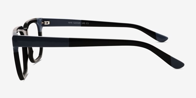 Nyx Black Blue AcétateMontures de lunettes de vue d'EyeBuyDirect, Vue de Côté