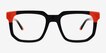 Nyx Black Orange AcetateEyeglass Frames from EyeBuyDirect, Front View