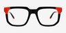 Nyx Black Orange AcétateMontures de lunettes de vue d'EyeBuyDirect, Vue de Face