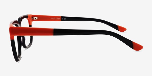 Nyx Black Orange AcétateMontures de lunettes de vue d'EyeBuyDirect, Vue de Côté