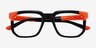 Nyx Black Orange AcétateMontures de lunettes de vue d'EyeBuyDirect, Vue Rapprochée