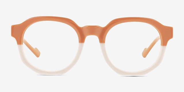 Vesper Pink White AcétateMontures de lunettes de vue d'EyeBuyDirect, Vue de Face