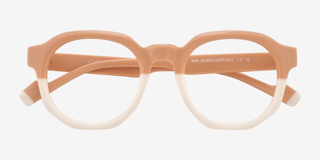 Vesper Pink White AcétateMontures de lunettes de vue d'EyeBuyDirect, Vue Rapprochée