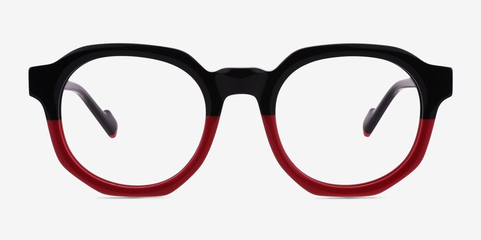 Vesper Black Red Acétate Montures de lunettes de vue d'EyeBuyDirect