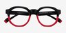 Vesper Black Red AcétateMontures de lunettes de vue d'EyeBuyDirect, Vue Rapprochée