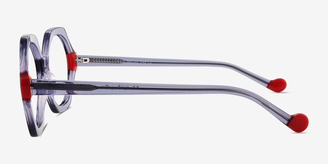 Cirius Violet AcétateMontures de lunettes de vue d'EyeBuyDirect, Vue de Côté
