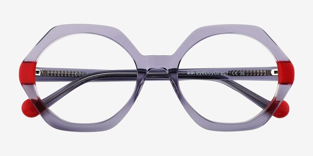 Cirius Violet AcétateMontures de lunettes de vue d'EyeBuyDirect, Vue Rapprochée