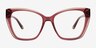 Elix Rouge AcétateMontures de lunettes de vue d'EyeBuyDirect, Vue de Face