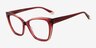 Elix Rouge AcétateMontures de lunettes de vue d'EyeBuyDirect, Vue d'Angle