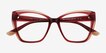 Elix Red AcetateEyeglass Frames from EyeBuyDirect, Closed View
