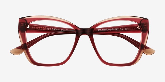 Elix Red AcetateEyeglass Frames from EyeBuyDirect, Closed View