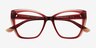 Elix Rouge AcétateMontures de lunettes de vue d'EyeBuyDirect, Vue Rapprochée