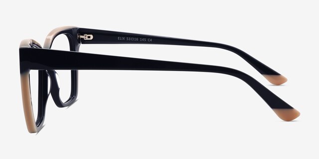 Elix Bleu marine AcétateMontures de lunettes de vue d'EyeBuyDirect, Vue de Côté