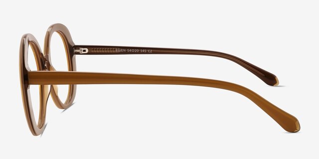 Riven Jaune AcétateMontures de lunettes de vue d'EyeBuyDirect, Vue de Côté