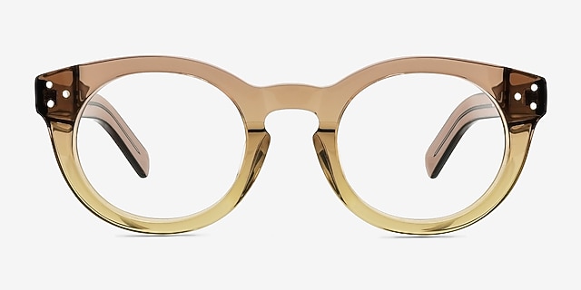 Morla Gradient Brown AcétateMontures de lunettes de vue d'EyeBuyDirect, Vue de Face