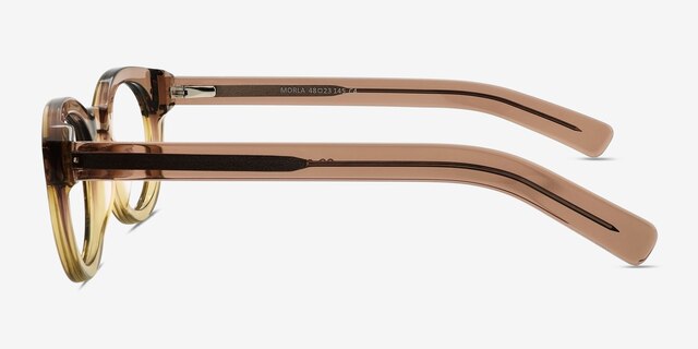 Morla Gradient Brown AcétateMontures de lunettes de vue d'EyeBuyDirect, Vue de Côté