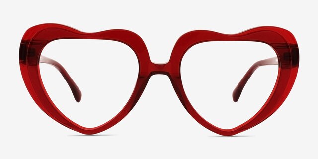 Endless Love Red AcetateEyeglass Frames from EyeBuyDirect, Front View