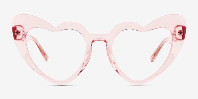 Heartfelt Pink PlasticEyeglass Frames from EyeBuyDirect, Front View