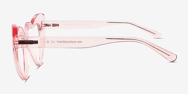 Heartfelt Pink PlasticEyeglass Frames from EyeBuyDirect, Side View