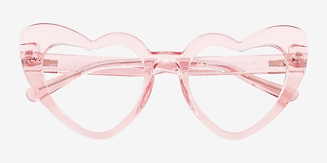 Heartfelt Pink PlasticEyeglass Frames from EyeBuyDirect, Closed View