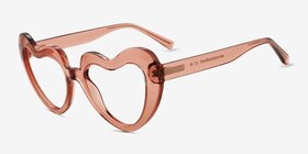 Sweetie Coral Plastique Montures de lunettes de vue d'EyeBuyDirect, Vue d'Angle