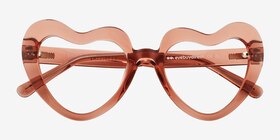 Sweetie Coral Plastique Montures de lunettes de vue d'EyeBuyDirect, Vue Rapprochée