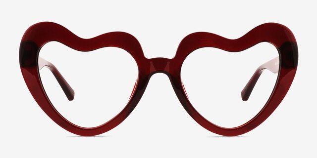 Sweetie Burgundy PlasticEyeglass Frames from EyeBuyDirect, Front View