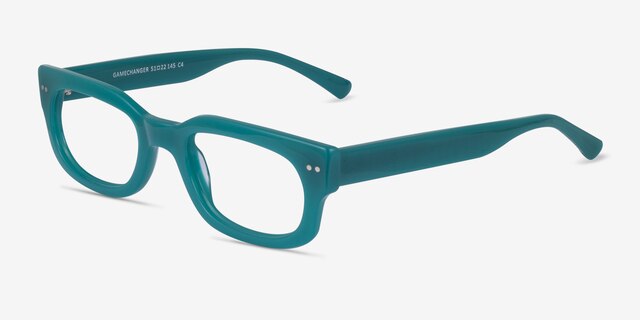 Gamechanger Teal AcetateEyeglass Frames from EyeBuyDirect, Angle View