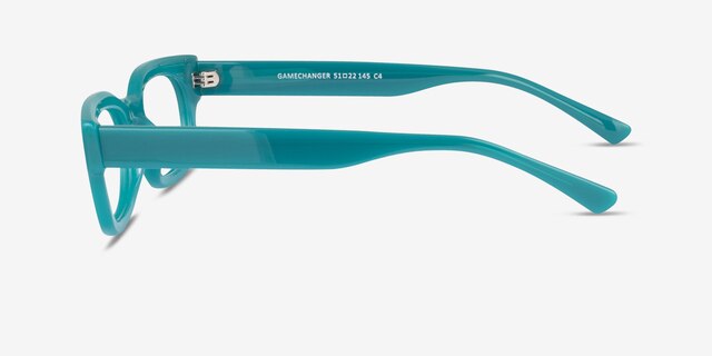 Gamechanger Teal AcetateEyeglass Frames from EyeBuyDirect, Side View