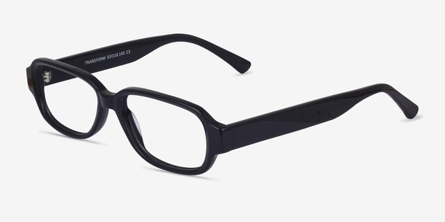 Transform Black AcetateEyeglass Frames from EyeBuyDirect, Angle View