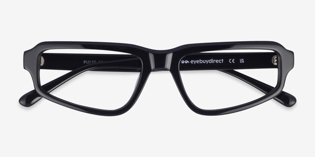 Pulse Black AcetateEyeglass Frames from EyeBuyDirect, Closed View