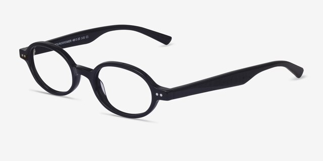 Groundbreaker Black AcetateEyeglass Frames from EyeBuyDirect, Angle View