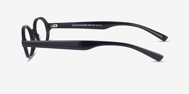 Groundbreaker Black AcetateEyeglass Frames from EyeBuyDirect, Side View