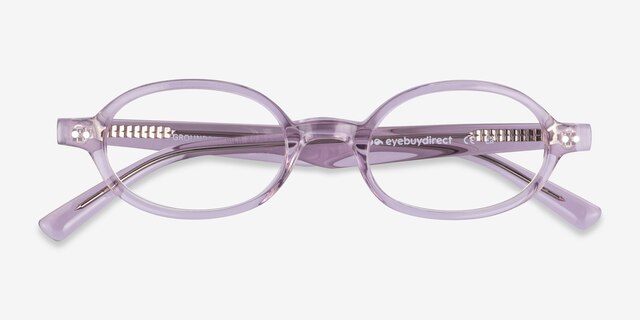 Groundbreaker Purple AcetateEyeglass Frames from EyeBuyDirect, Closed View