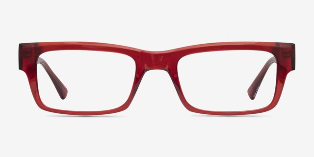 Visionary Red PlasticEyeglass Frames from EyeBuyDirect, Front View