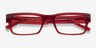 Visionary Red PlasticEyeglass Frames from EyeBuyDirect, Closed View