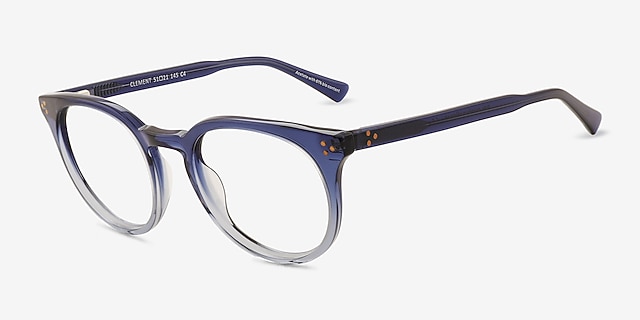 Clement Gradient Blue Alternative MaterialsEyeglass Frames from EyeBuyDirect, Angle View