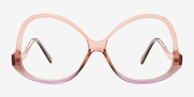 Deschamps Pink Purple Éco-responsableMontures de lunettes de vue d'EyeBuyDirect, Vue de Face