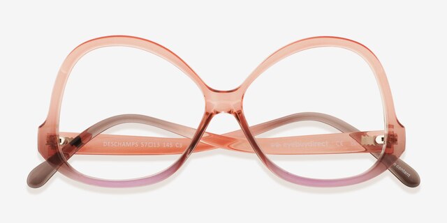 Deschamps Pink Purple Alternative MaterialsEyeglass Frames from EyeBuyDirect, Closed View