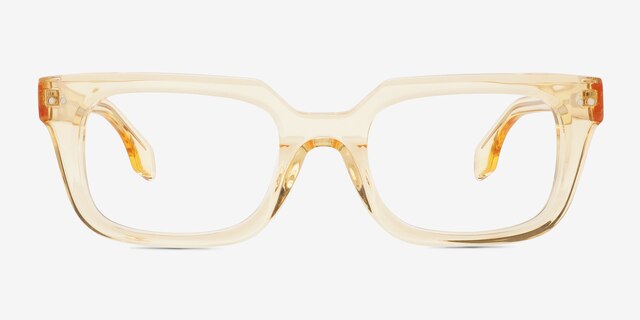 Kit Clear Champaign AcetateEyeglass Frames from EyeBuyDirect, Front View