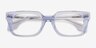 Kit Clear Blue AcétateMontures de lunettes de vue d'EyeBuyDirect, Vue Rapprochée
