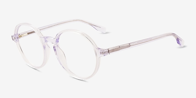 Amaranth Clear Purple Alternative MaterialsEyeglass Frames from EyeBuyDirect, Angle View