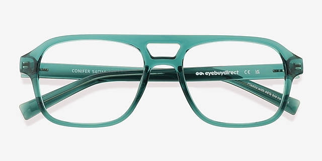 Conifer Teal Alternative MaterialsEyeglass Frames from EyeBuyDirect, Closed View